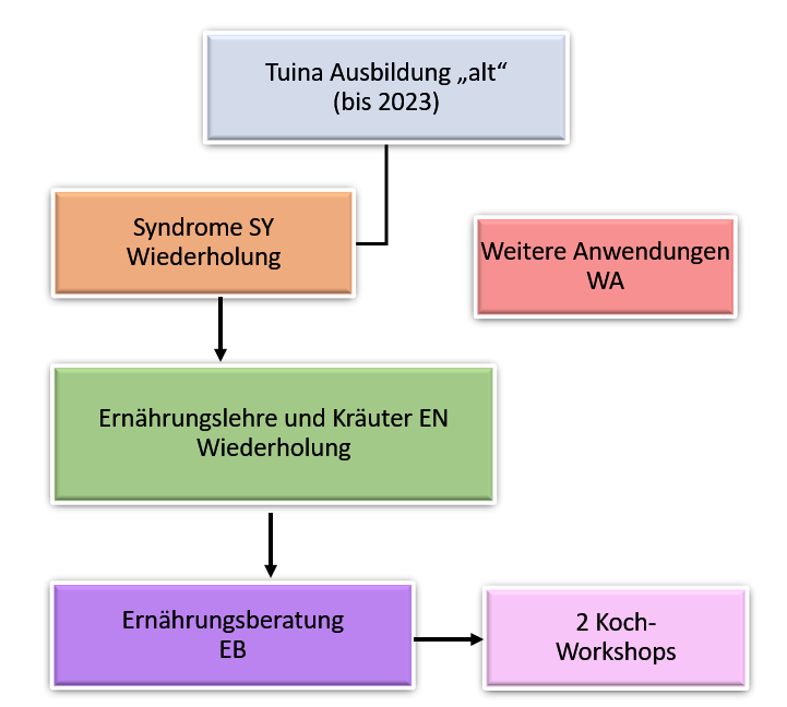 Ablauf Aufschulung Ernährungsberatung nach TCM, Variante 1